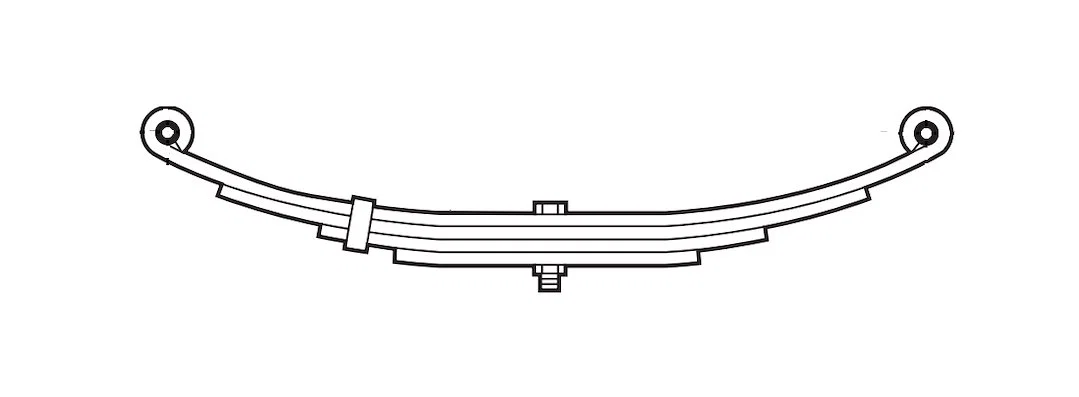 072-042-00 – DEXTER AXLE Trailer Axle Leaf Spring, Eye And Eye Mount 25-1/4 Inch Free Length 26 Inch Loaded Spring Le...
